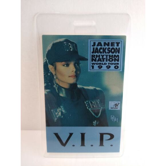 Janet Jackson 1990 Rhythm Nation VIP Vintage Backstage Pass Original Pop Music - Picture 2 of 4